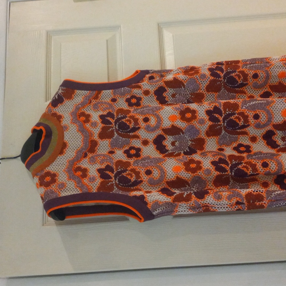 New Burberry Edna Floral Sleeveless Dress Orange and Purple Accents, Size M - Picture 6 of 10